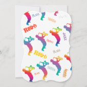 Jazz Retro Muziek & Dansen, Blues Feest Saxofonist Kaart (Achterkant)