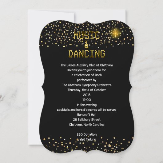 Jazz Retro Muziek & Dansen, Blues Party Saxofonist Kaart (Voorkant)