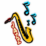 Jazz Sax Fotobeeldje Ornament<br><div class="desc">Colorful Jazz Saxophone is een geweldig cadeau. Koop dit voor je Jazz liefhebbende vrienden</div>