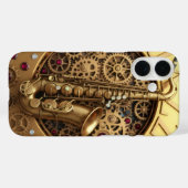 Jazz, Sax, Goud, Steampunk Art, Gouden luxe Case-Mate iPhone Case (Achterkant (horizontaal))