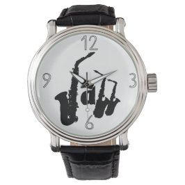Jazz Sax Kies je kleur achtergrond 1 Horloge