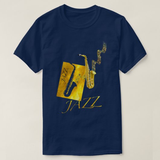 Jazz Sax Saxophone Gold T-shirt (Design voorkant)