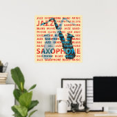 Jazz saxofone poster (Thuiskantoor)