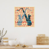 Jazz saxofone poster (Keuken)
