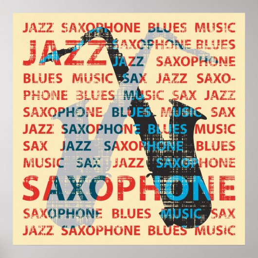 Jazz saxofone poster (Voorkant)