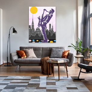 Jazz saxofonist canvas afdruk