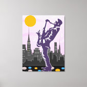 Jazz saxofonist canvas afdruk (Voorkant)