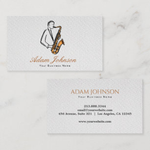 Jazz Saxofonist Elegant Musicus  Visitekaartje