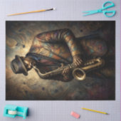 Jazz Saxofonist Portret Decoupage Tissuepapier (Craft)