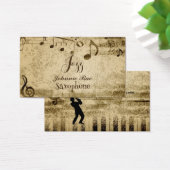 Jazz saxofoon bladmuziek te huur visitekaartje (Bureau)