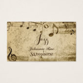 Jazz saxofoon bladmuziek te huur visitekaartje (Voorkant)