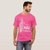 Jazz saxofoon laten we jazz ding omhoog t-shirt (Voorkant volledig)