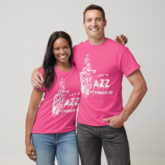 Jazz saxofoon laten we jazz ding omhoog t-shirt (Unisex)