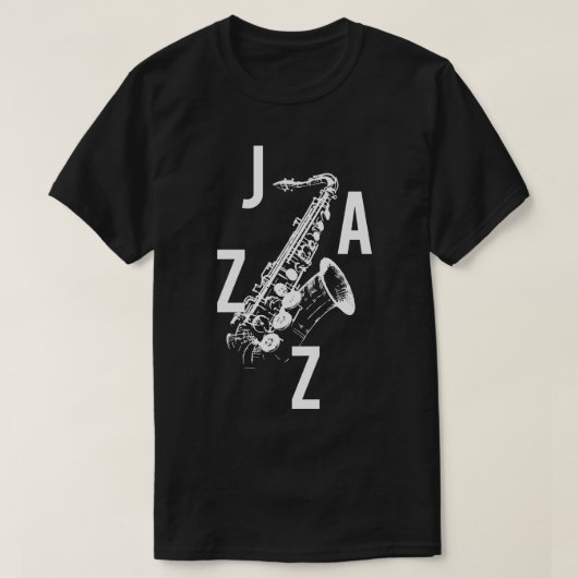 Jazz saxofoon logo t-shirt (Design voorkant)