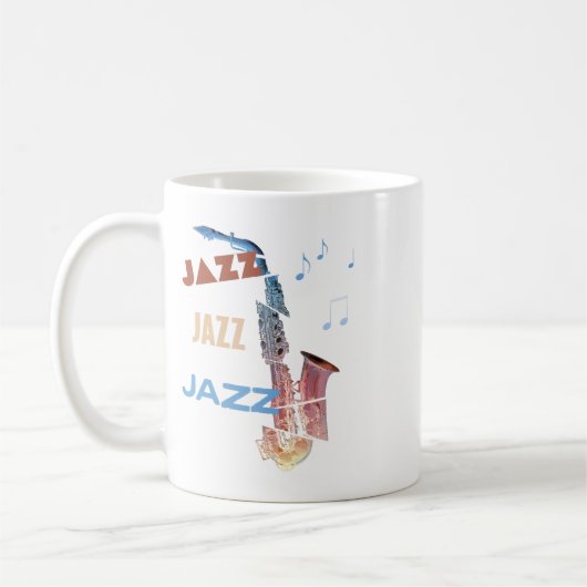 Jazz Saxofoon Moderne Kunst Koffiemok (Links)