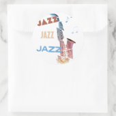 Jazz Saxofoon Moderne Kunst Ronde Sticker (Tas)