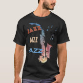 Jazz Saxofoon Moderne Kunst T-shirt (Voorkant)