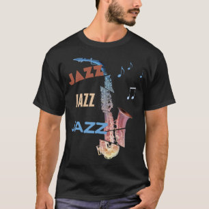 Jazz Saxofoon Moderne Kunst T-shirt