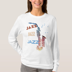 Jazz Saxofoon Moderne Kunst T-shirt