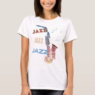 Jazz Saxofoon Moderne Kunst T-shirt