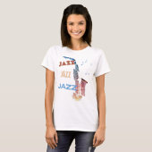 Jazz Saxofoon Moderne Kunst T-shirt (Voorkant volledig)