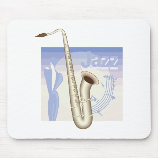 jazz saxofoon ontwerp muismat (Voorkant)