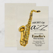 Jazz Saxofoon Uitnodiging (Voorkant / Achterkant)