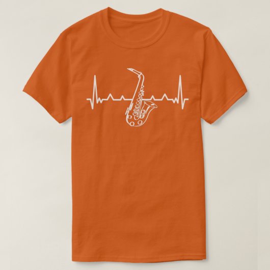 Jazz Saxophone Heartbeat for Jazz Music Lover Sax  T-shirt (Design voorkant)