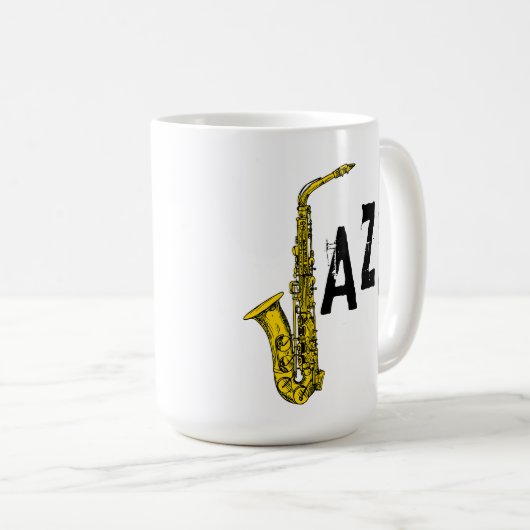 Jazz Saxophone Koffiemok (Voorkant rechts)