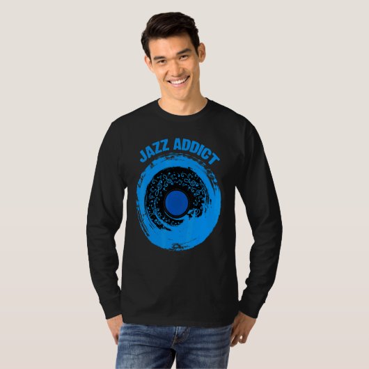 Jazz Saxophone Music Sheet Notes Blue Shades Jazz T-shirt (Voorkant volledig)