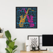Jazz Saxophone Poster (Thuiskantoor)