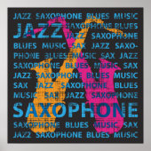 Jazz Saxophone Poster (Voorkant)