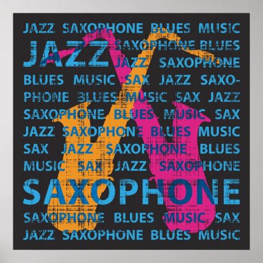 Jazz Saxophone Poster (Voorkant)