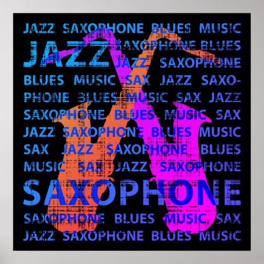 Jazz Saxophone Poster (Voorkant)