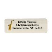 Jazz Saxophone Return Address Label (Voorkant)