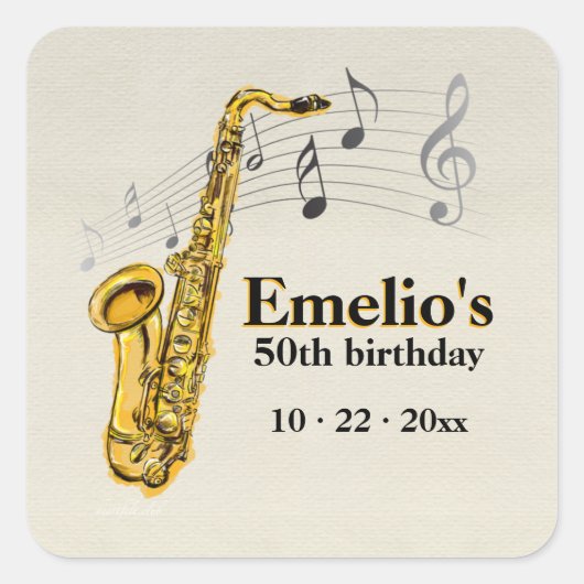 Jazz Saxophone Stickers (Voorkant)
