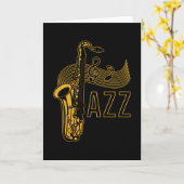 Jazz Saxophonist Gift Kaart (Gele Bloem)