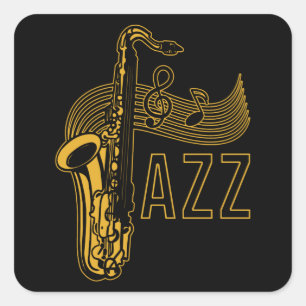 Jazz Saxophonist Gift Vierkante Sticker