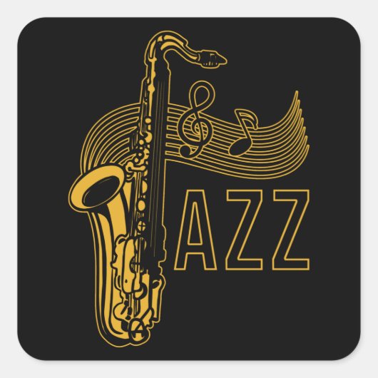 Jazz Saxophonist Gift Vierkante Sticker (Voorkant)