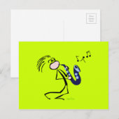 Jazz saxophonisten briefkaart (Voorkant / Achterkant)