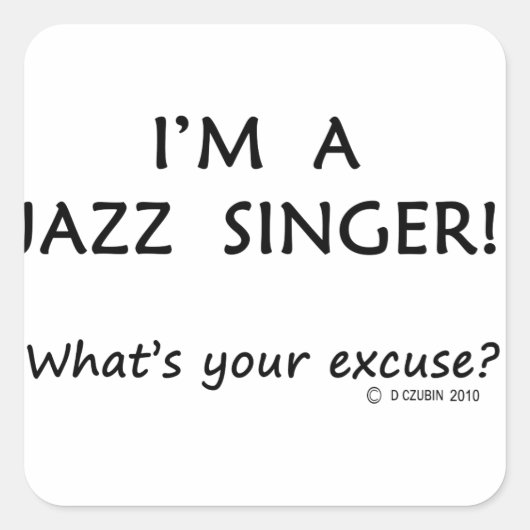 Jazz Singer Vierkante Sticker (Voorkant)