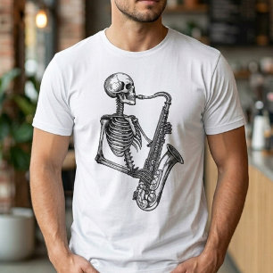Jazz Skelet Saxofonist – Muziek Liefhebber T-shirt