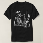 Jazz Skeleton speelt saxofoon T-shirt (Design voorkant)