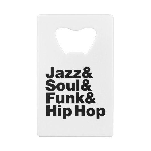 Jazz & Soul & Funk & Hip Hop Creditkaart Flessenopener (Achterkant)