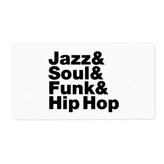 Jazz & Soul & Funk & Hip Hop Etiket (Voorkant)