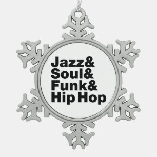 Jazz & Soul & Funk & Hip Hop Tin Sneeuwvlok Ornament