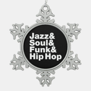 Jazz & Soul & Funk & Hip Hop Tin Sneeuwvlok Ornament