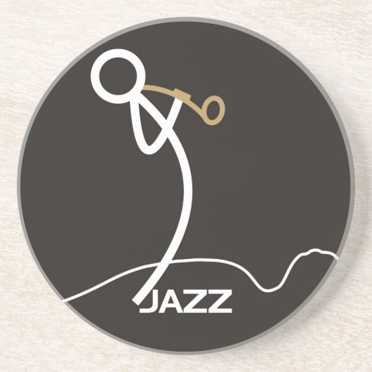 Jazz stickman zandsteen onderzetter (Voorkant)