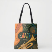 Jazz Theme Music New Orleans Tote Bag (Voorkant)