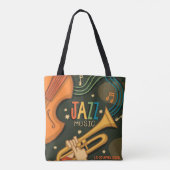 Jazz Theme Music New Orleans Tote Bag (Achterkant)
